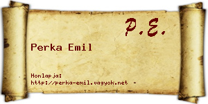Perka Emil névjegykártya